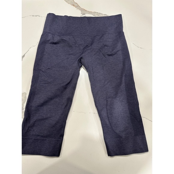 Lululemon Athletica Womens Cropped Leggings Athletic Pants Size 12 Blue - Picture 1 of 5